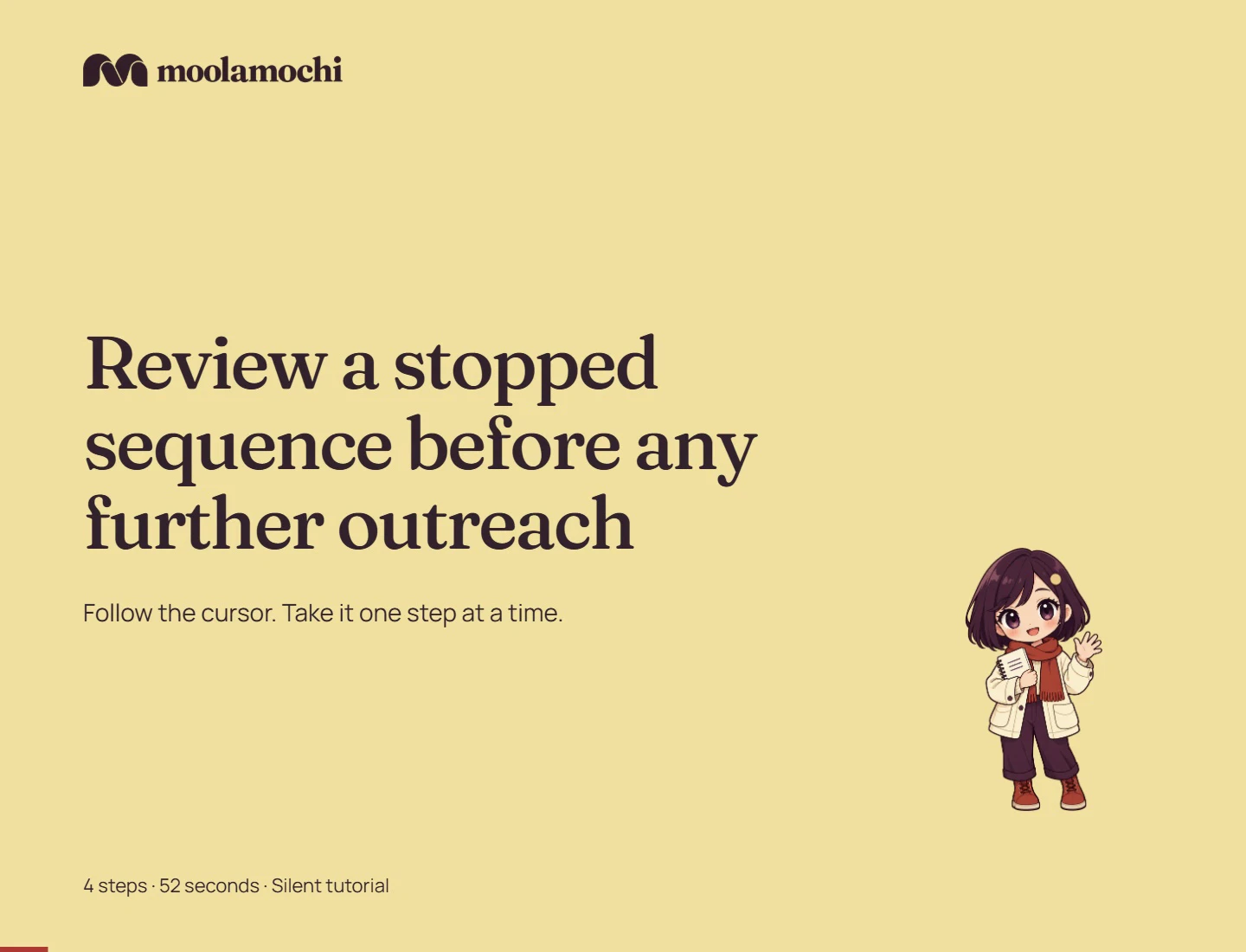 Review a stopped sequence before any further outreach. Written steps follow below.